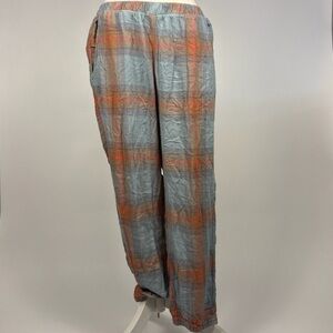 Plaid Lounge Pants in Blue and Orange